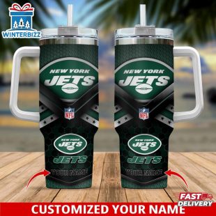 Custom Name New York Jets Tumbler 40Oz With Handle For Fan