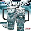 Custom Name Philadelphia Eagles Lips Tumbler 40Oz Handle Gift For Fans