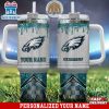 Custom Name Philadelphia Eagles Tumbler 40Oz With Handle Gifts For Fan