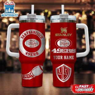 Custom Name San Francisco 49Ers Nfl Tumbler 40Oz Handle Gift For Fans