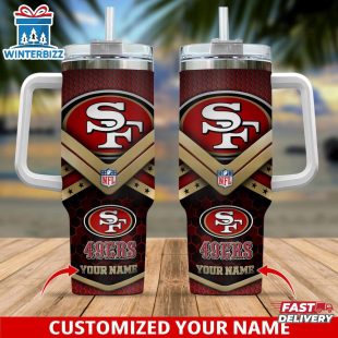 Custom Name San Francisco 49Ers Tumbler 40Oz With Handle For Fan