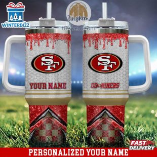 Custom Name San Francisco 49Ers Tumbler 40Oz With Handle Gifts For Fan