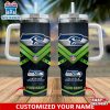 Custom Name Seattle Seahawks Tumbler 40Oz With Handle For Fan
