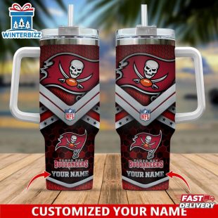 Custom Name Tampa Bay Buccaneers Tumbler 40Oz With Handle For Fan