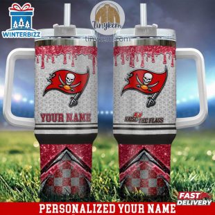 Custom Name Tampa Bay Buccaneers Tumbler 40Oz With Handle Gifts For Fan