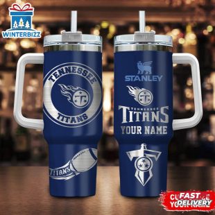 Custom Name Tennessee Titans Nfl Tumbler 40Oz Handle Gift For Fans