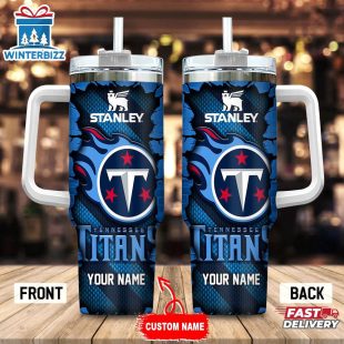 Custom Name Tennessee Titans Tumbler 40Oz Handle Gift For Fans