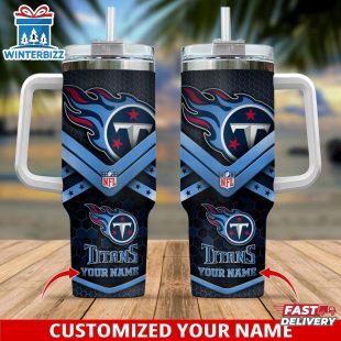 Custom Name Tennessee Titans Tumbler 40Oz With Handle For Fan