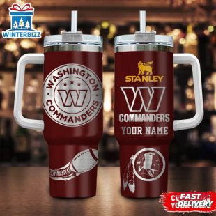 Custom Name Washington Commanders Nfl Tumbler 40Oz Handle Gift For Fans