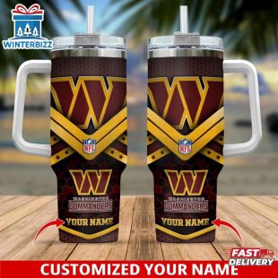 Custom Name Washington Commanders Tumbler 40Oz With Handle For Fan