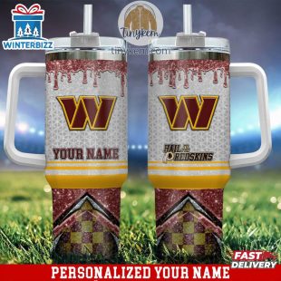 Custom Name Washington Commanders Tumbler 40Oz With Handle Gifts For Fan