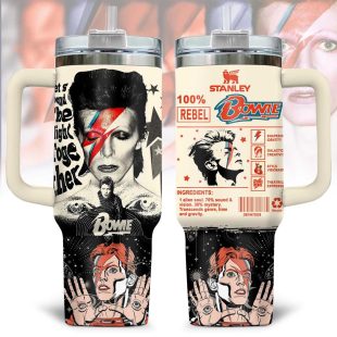 David Bowie Music Tumbler 40Oz Handle For Fan