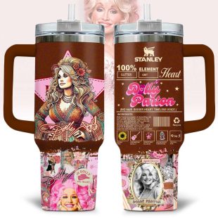 Dolly Parton Music Tumbler 40Oz Handle For Fan