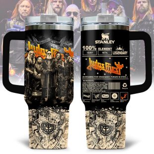 Judas Priest Music Pattern Tumbler 40Oz Handle For Fan