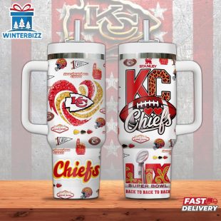 Kansas City Chiefs Logo Tumbler 40Oz Handle Gift For Fans