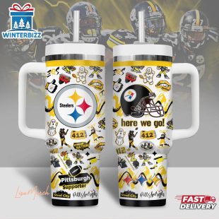 Pittsburgh Steelers NFL Tumbler 40Oz Handle Gift For Fans