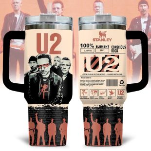 U2 Music Tumbler 40Oz Handle For Fan