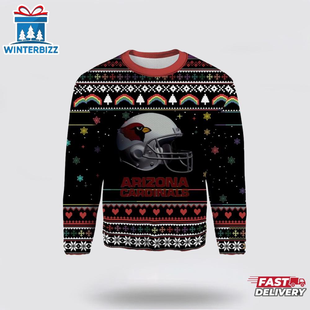Arizona Cardinals Helmets Ugly Christmas Sweater Arizona Cardinals Helmets Ugly Christmas Sweater