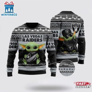 Baby Yoda Las Vegas Raiders Ugly Christmas Sweater