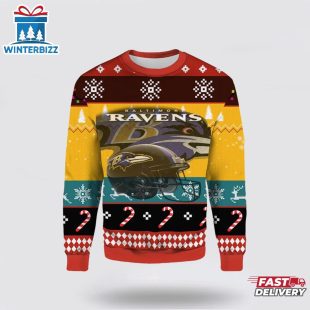 Baltimore Ravens Helmets Ugly Christmas Sweater