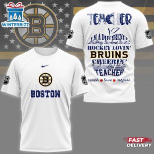 Boston Bruins NHL Teacher Pride All Over Print T-Shirt