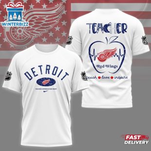 Detroit Red Wings NHL Teacher Appreciation Day All Over Print T-Shirt
