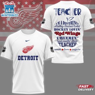 Detroit Red Wings NHL Teacher Pride All Over Print T-Shirt