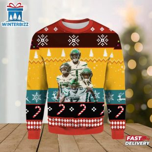 Garret Wilson And Sauce Gardner New York Jets Ugly Sweater