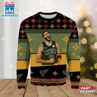 Jayson Tatum Art Celtics Ugly Christmas Sweater