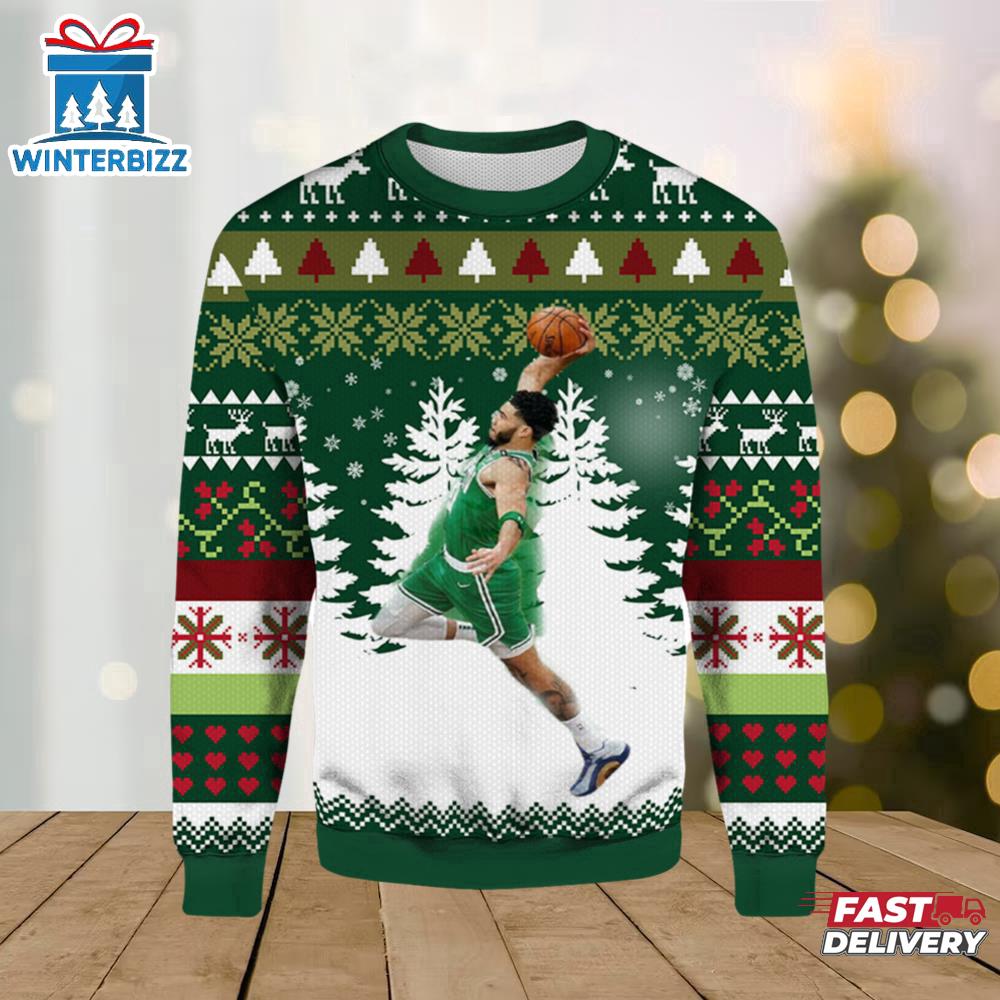 Jayson Tatum Celtics Basketball Ugly Christmas Sweater Jayson Tatum Celtics Basketball Ugly Christmas Sweater