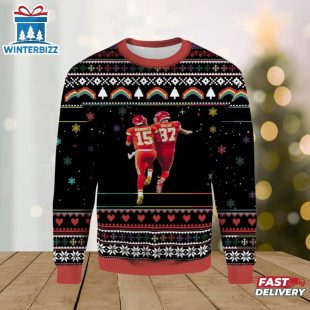 Mahomes and Kelce Kansas City Chiefs Ugly Sweater