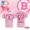 NHL Boston Bruins Pink Breast Cancer Awareness 3D T-Shirt For Fans