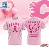 NHL Calgary Flames Pink Breast Cancer Awareness 3D T-Shirt For Fans