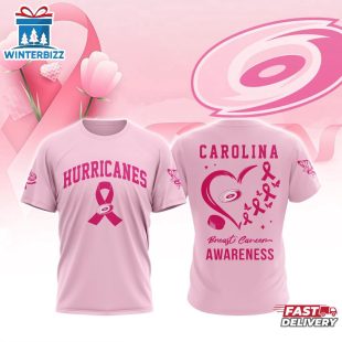 NHL Carolina Hurricanes Pink Breast Cancer Awareness 3D T-Shirt For Fans