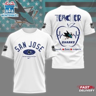 San Jose Sharks NHL Teacher Appreciation Day All Over Print T-Shirt