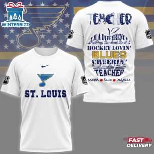 St. Louis Blues NHL Teacher Pride All Over Print T-Shirt