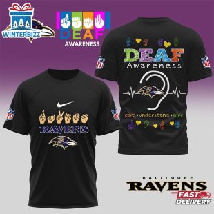 Baltimore Ravens NFL Deaf Awareness 3D Shirt For Fans