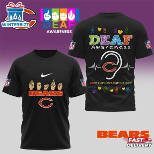 Chicago Bears NFL Deaf Awareness 3D Shirt For Fans