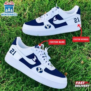 Custom Name Number BYU Cougars NCAA Sport Air Force 1 Shoes