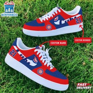 Custom Name Number Chicago Cubs MLB Sport Air Force 1 Shoes
