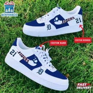 Custom Name Number Detroit Tigers MLB Sport Air Force 1 Shoes