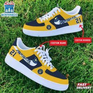 Custom Name Number Milwaukee Brewers MLB Sport Air Force 1 Shoes