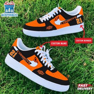 Custom Name Number Oklahoma State Cowboys NCAA Sport Air Force 1 Shoes