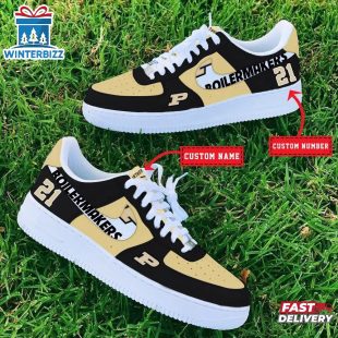 Custom Name Number Purdue Boilermakers NCAA Sport Air Force 1 Shoes