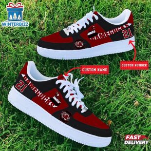 Custom Name Number South Carolina Gamecocks NCAA Sport Air Force 1 Shoes