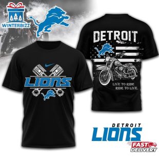 Detroit Lions NFL Biker 3D Shirt For Fans