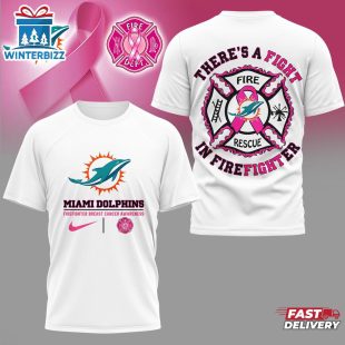 Miami Dolphins NFL Firefighter Fight Breast Cancer 3D Shirt For Fans