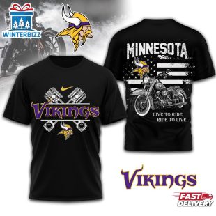 Minnesota Vikings NFL Biker 3D Shirt For Fans