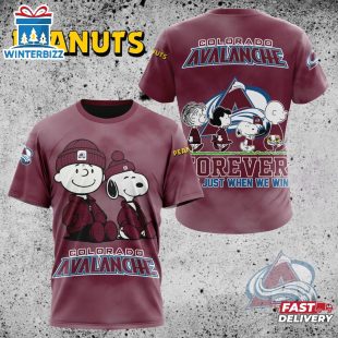 NHL Colorado Avalanche Peanuts 75th Anniversary 3D T-Shirt For Fans