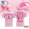 NHL Colorado Avalanche Pink Breast Cancer Awareness 3D T-Shirt For Fans